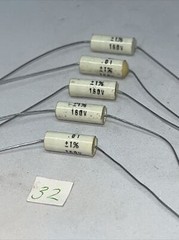 .01uf 160V Axial Film Polystyrene Capacitor 160 Volts 10000pF New Lot of (5)