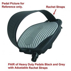 (Pair L or R) Stationary Bikes Long Pedal Straps (3″ W x 14-1/2″ L) Ratchet R…