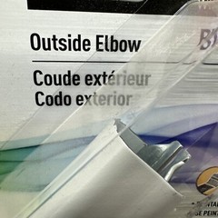 Legrand BWH8 Wiremold Metal Raceway 90-Degree Outside Elbow White Wire mold Brac