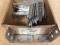QTY 10) 4653G HOT DIP Galvanized 4Hole Corner Angle Unistrut Channel 90Deg P1325