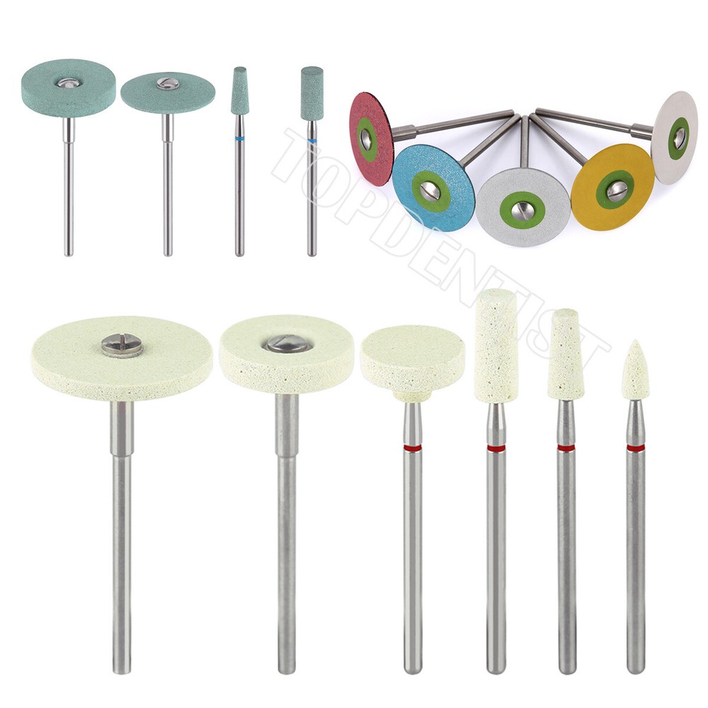 Dental Lab Ceramic Diamond Polisher Rubber Porcelain Wheel Discs Burs HP 2.35mm