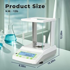 U.S. Solid 0.1mg Analytical Balance 1000g x 0.001g Precision Weighing