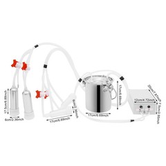 Electric Cow Milker Pulsation Cow Milking Machine with Stainless Steel Bucket