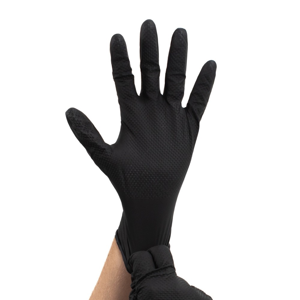 Wolverine X-Large Black Nitrile Gloves Raised Diamond Texture, 8 Mil, 1000 Pcs