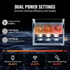 40kHz 60L Ultrasonic Cleaner 180W Heater Timer Stainless