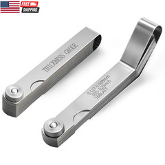 2PCS Feeler Gauges Set Stainless Steel Straight & Angled Thickness Gauge Tool SA