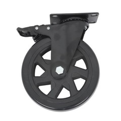 4Pcs Heavy Duty Casters Black 6″ W/ Brake 360° steering With 2× Hardware Kits