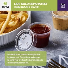 1OZ PP Clear Portion Cup,Lids Sold Separately Case of 2,500