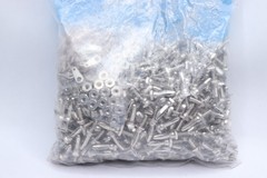 (500-Pk) Cinch Uninsulated Hex Body Threaded Banana Plug Connector Nickel Silver