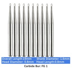 Vakker Dental Tungsten Carbide Burs for High Speed Handpiece FG 19mm