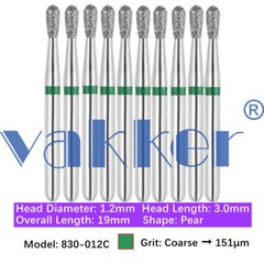 10pc Diamond Burs Shape Barrel Wheel Pear Fine Medium Coarse