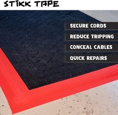 4″ x 60 Yard 96mm x 55 m 11 mil STIKK Black Gaffers Tape No Residue Cloth Matte