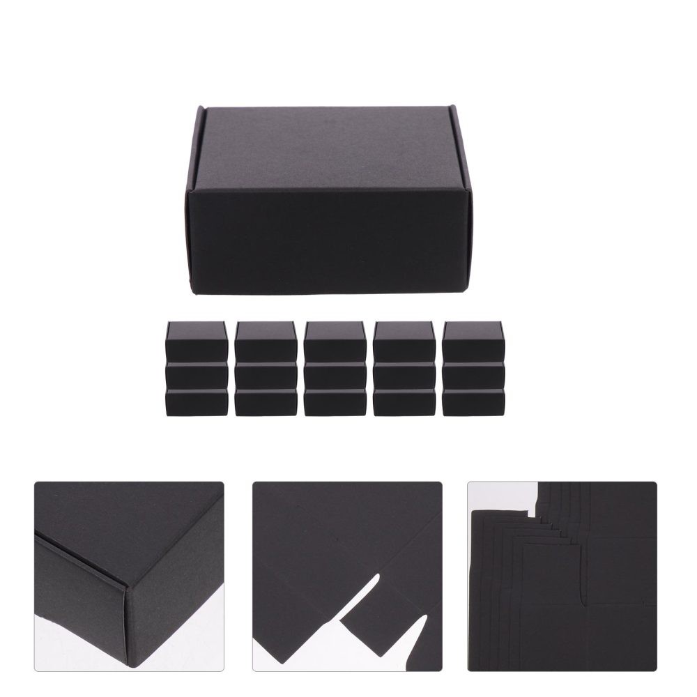 20Pcs Black Mailing Packing Boxes with Compressive Resistance and Clear Design