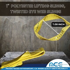1″ x 3 / 6 / 9ft 1-Ply Twisted Eye Web Sling Lifting Strap Industrial 1600 lbs