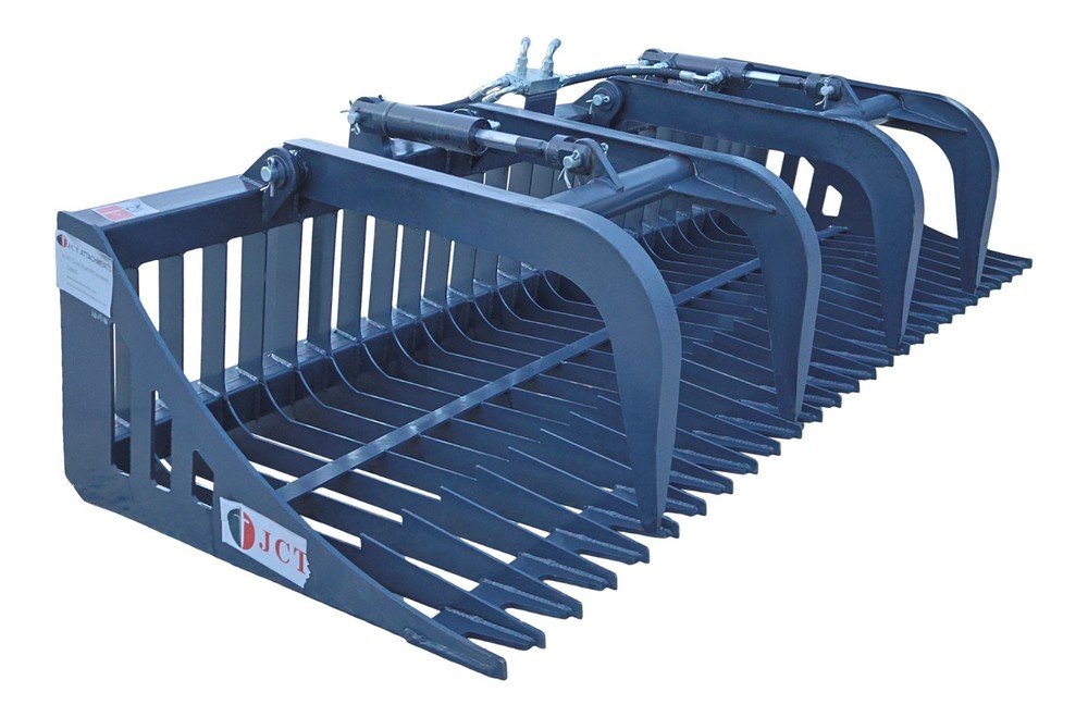 JCT 84″ Brush Log Root Hydraulic Grapple Bucket Bobcat Skid Steer Attachment