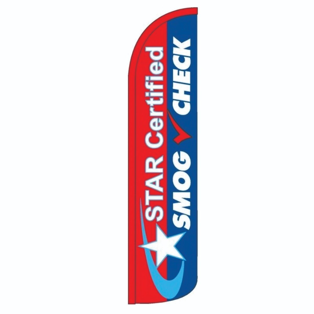 STAR Certified Smog Check 3 ft X 11 1/2 ft Windless Swooper Flag (Flag Only)
