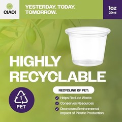 1OZ PP Clear Portion Cup,Lids Sold Separately Case of 2,500