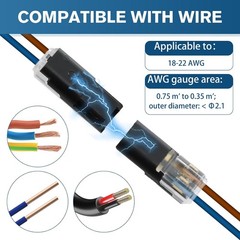 Double-Wire Plug-in Connector,Quick Connect Push-in Lever Wire Connectors(50Pcs)