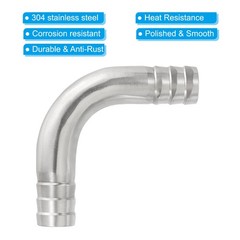 5/8in Hose Barb Fitting 90 Degree Elbow Hose Barb Pipe 304 Stainless Steel