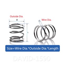 0.6mm Wire Dia. 4mm – 12mm Outside Dia. Compression Spring 304 Stainless Steel