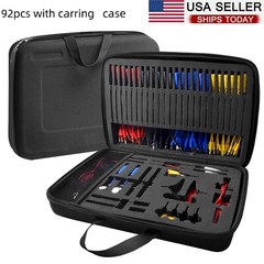 92PCS Automotive Multimeter Circuit Test Leads kit Electric Probe Alligator Clip