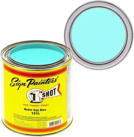 1 Shot Lettering Enamel Robin’s Egg Blue 151L – 4oz Pinstriping Paint
