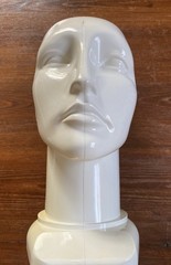 Vintage Plastic Abstract Adult Unisex Mannequin Heads Pair