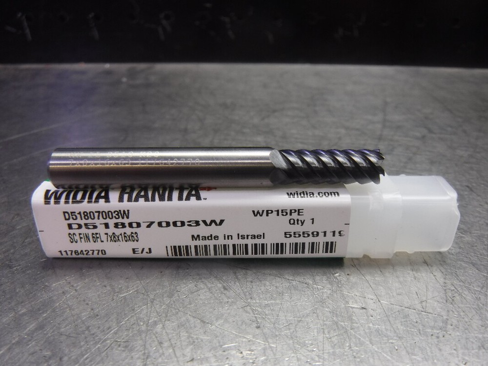Widia Hanita 7mm Solid Carbide Endmill 6 Flute D51807003W WP15PE (LOC2648A)