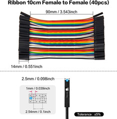 40Pcs 10Cm Female to Female Header Jumper Wire Dupont Cable Line Connector 40 Pi