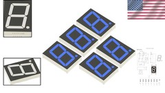 Versatile 5 PCS 1.8 Inch Blue Digital LED Displays – 7 Segment Common Cathode