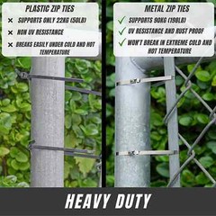 INDUSTRIAL GRADE 400lb (12MM) Stainless Steel Metal Zip Ties Heavy Duty Cable