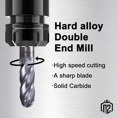4 Flute 3/8″ x 1″ x2-1/2″ Ball Nose Solid Carbide End Mills AlTiN Coated