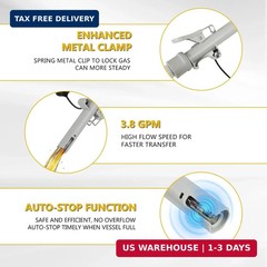 Automatic Fuel Transfer Pump with Auto-Stop, 3.8 Gallon per Min, 51” Extra Long