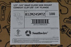 100 Southwire 812M24SMTZ Side Mount Conduit Clip Snap Close 1/2″-3/4″ .5″-.75″