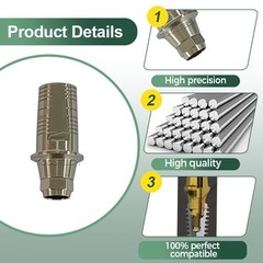 6pcs Ti base Tianium base CAD CAM ti-base compatible with DIO UF D4.5mm