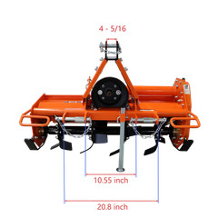 3 Point 45″ Rotary Tiller Attachment Fits Cat 1 Tractor PTO Driven Work 5″ Deep