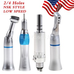 NSK STYLE Dental LOW SPEED Contra Angle Straight Air Motor Handpiece 2/4HOLE ns