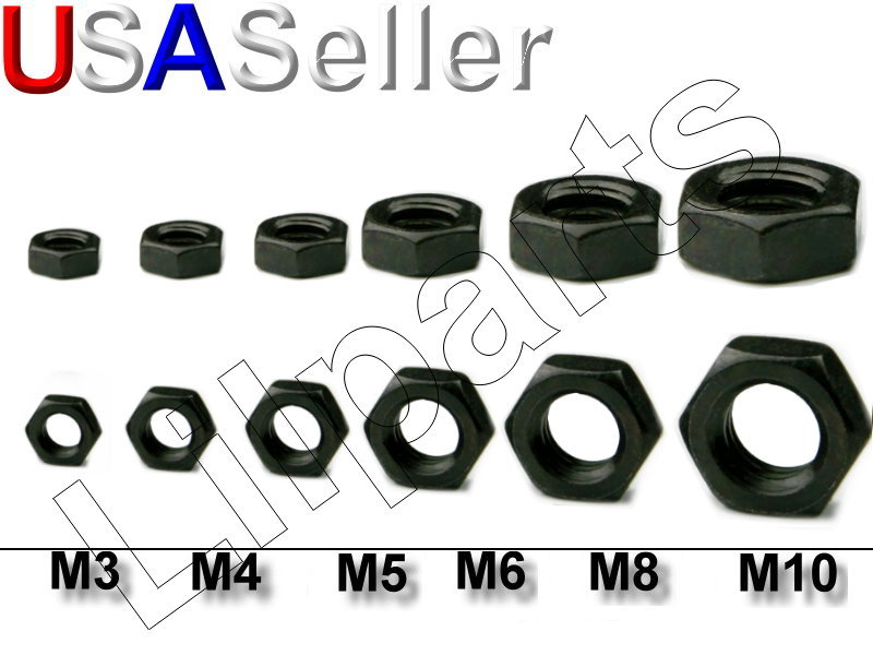 Black Oxide Steel Hex Nuts Metric M2 M2.5 M3 M4 M5 M6 M8 M10