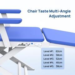 Dental Portable Folding Mobile Chair+Rechargeable LED Light GM-C004 Blue USA