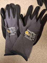 Lot of 6 MaxiFlex Nitrile Coated Grey Black Work Gloves XXL (11) extra dexterity
