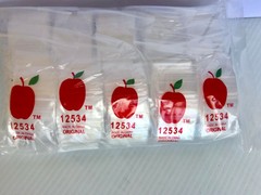 Apple Brand Baggies size 1034 ( 1″x3/4″) clear. 2.5 mil, Liquidation Stock.
