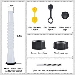 Gas Can Spout Replacement Kit, Gas Can Nozzle Replacement (2 Kit-White) All Gask