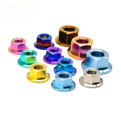 5pcs Titanium Nut M5 M6 M8 M10 M12 M14 M16 Flange Hex Nuts Ti Alloy Fasteners