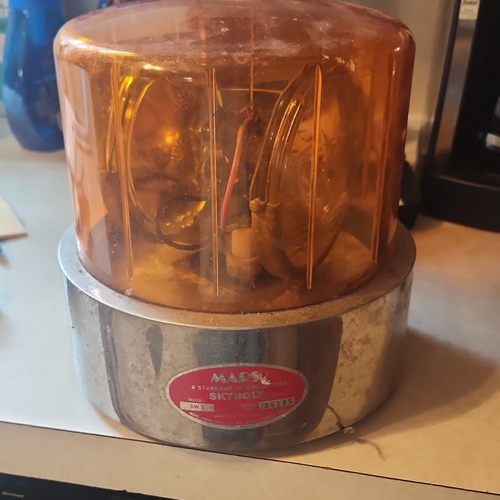 MARS SKYBOLT SW2 Amber/Silver Strobe/Beacon Light with Silver Base