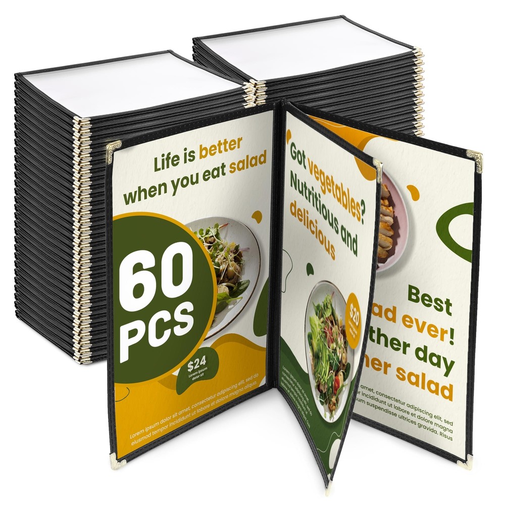 WeChef 8.5 x 11″/8.5 x 14″ Restaurant Menu Covers Book Style 6/8 View