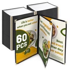 WeChef 8.5 x 11″/8.5 x 14″ Restaurant Menu Covers Book Style 6/8 View