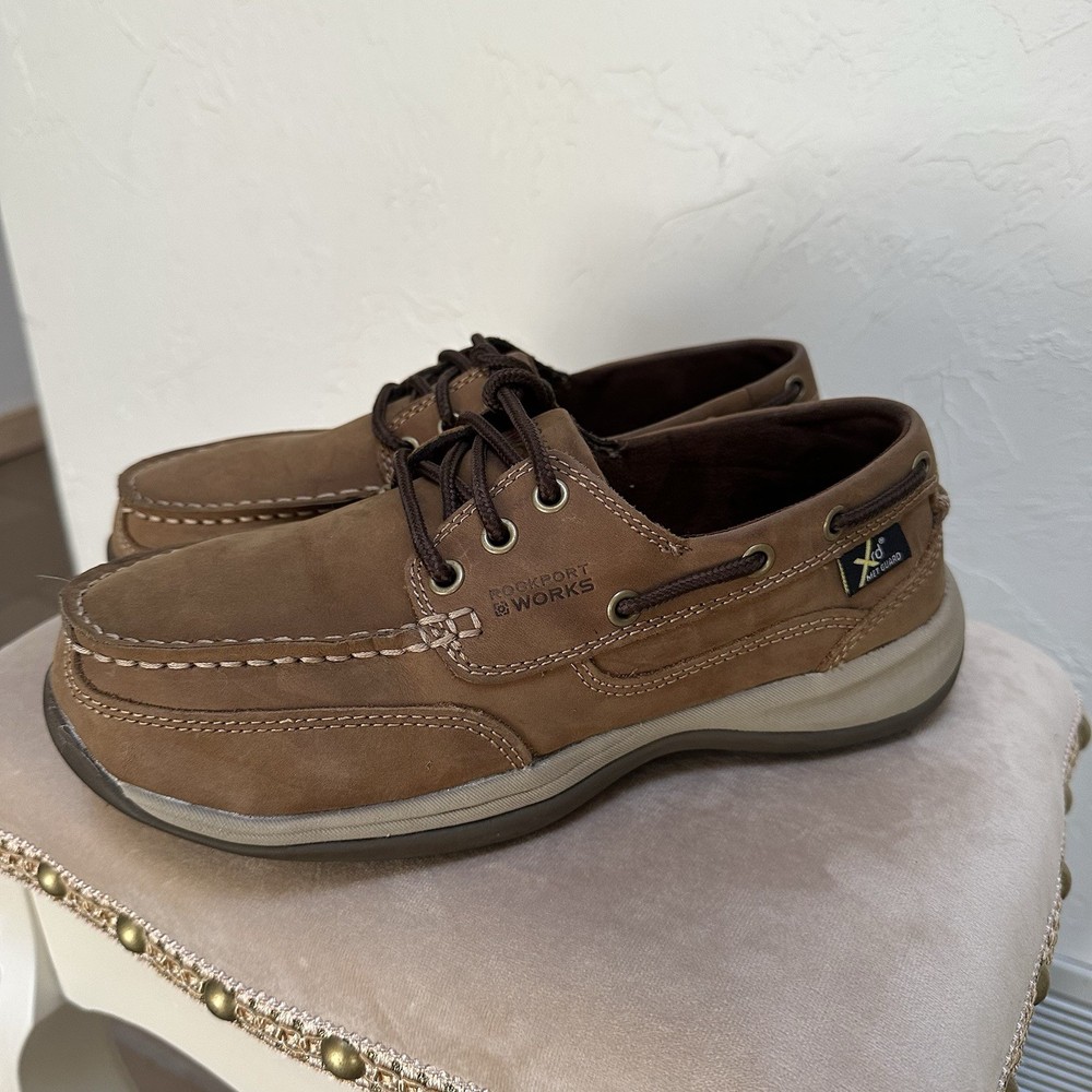 Rockport Works Sailing Club Steel Toe Leather Work Shoes Met Guard Men’s 6.5M