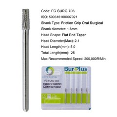 Wave Dental Carbide Burs Surgical Bur 25mm Friction Grip FG High Speed 702 701