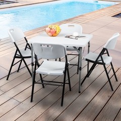 4-20PCS Outdoor Plastic Portable Folding Chair Commercial Steel Frame Seat White