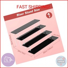 4 Tier Acrylic Display Risers, Black Perfume Organizer Stand, Large Cupcake Stan